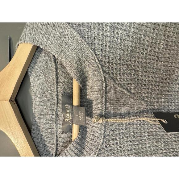 Natural Essentials Cozy Knit Sweater - Soft Gray Waffle Knit- Size S - Picture 2 of 5